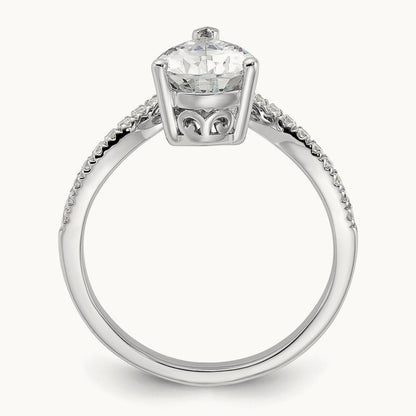 Asymmetric Pear Semi-Mount Engagement Ring, 0.20 ct tw