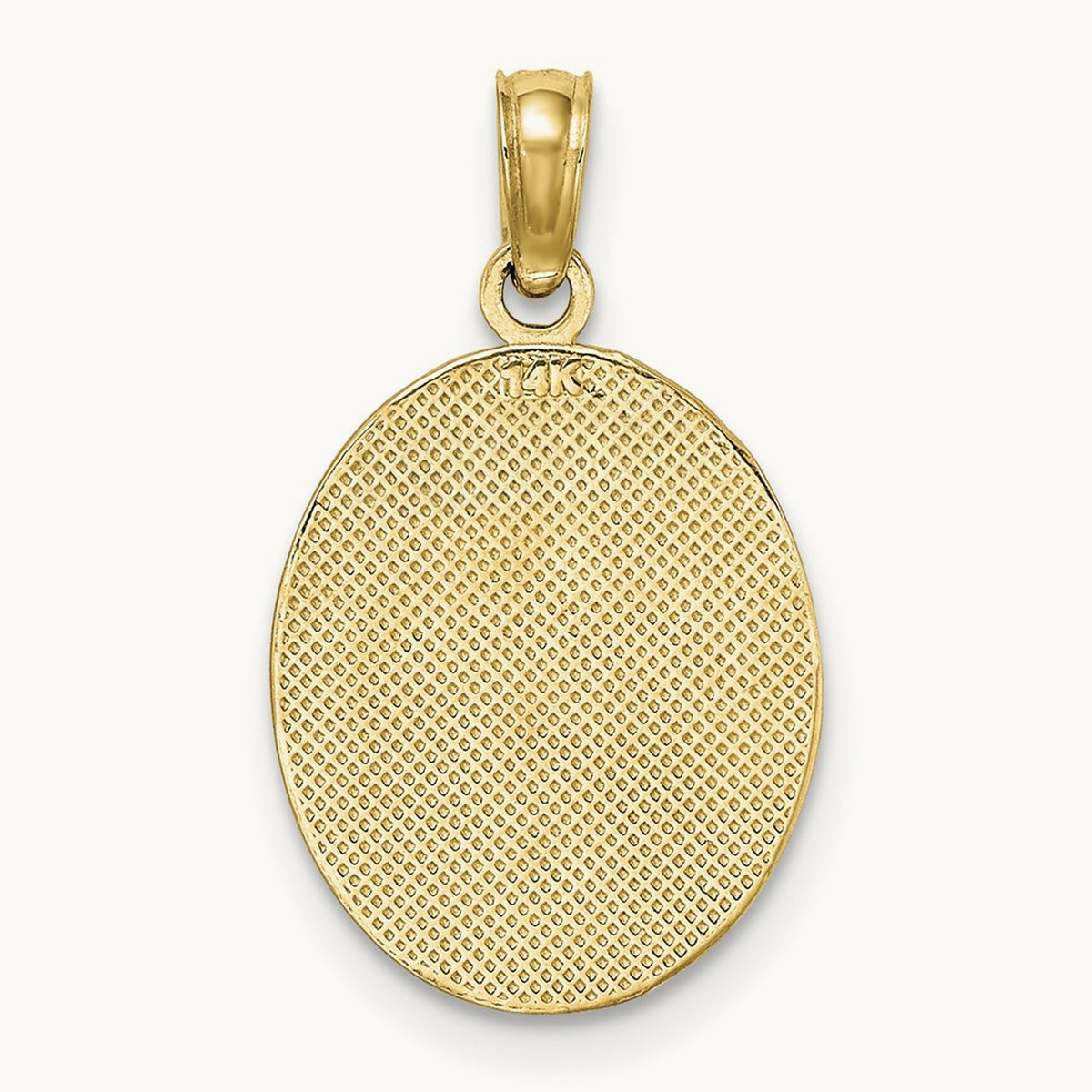 Fleur de Lis on Oval Disc Charm, 14K