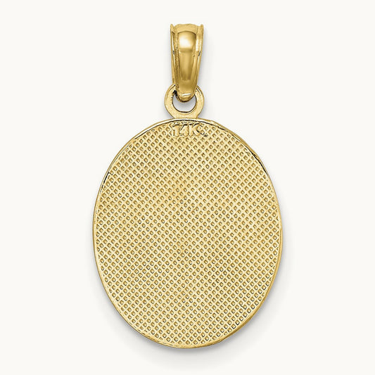 Fleur de Lis on Oval Disc Charm, 14K
