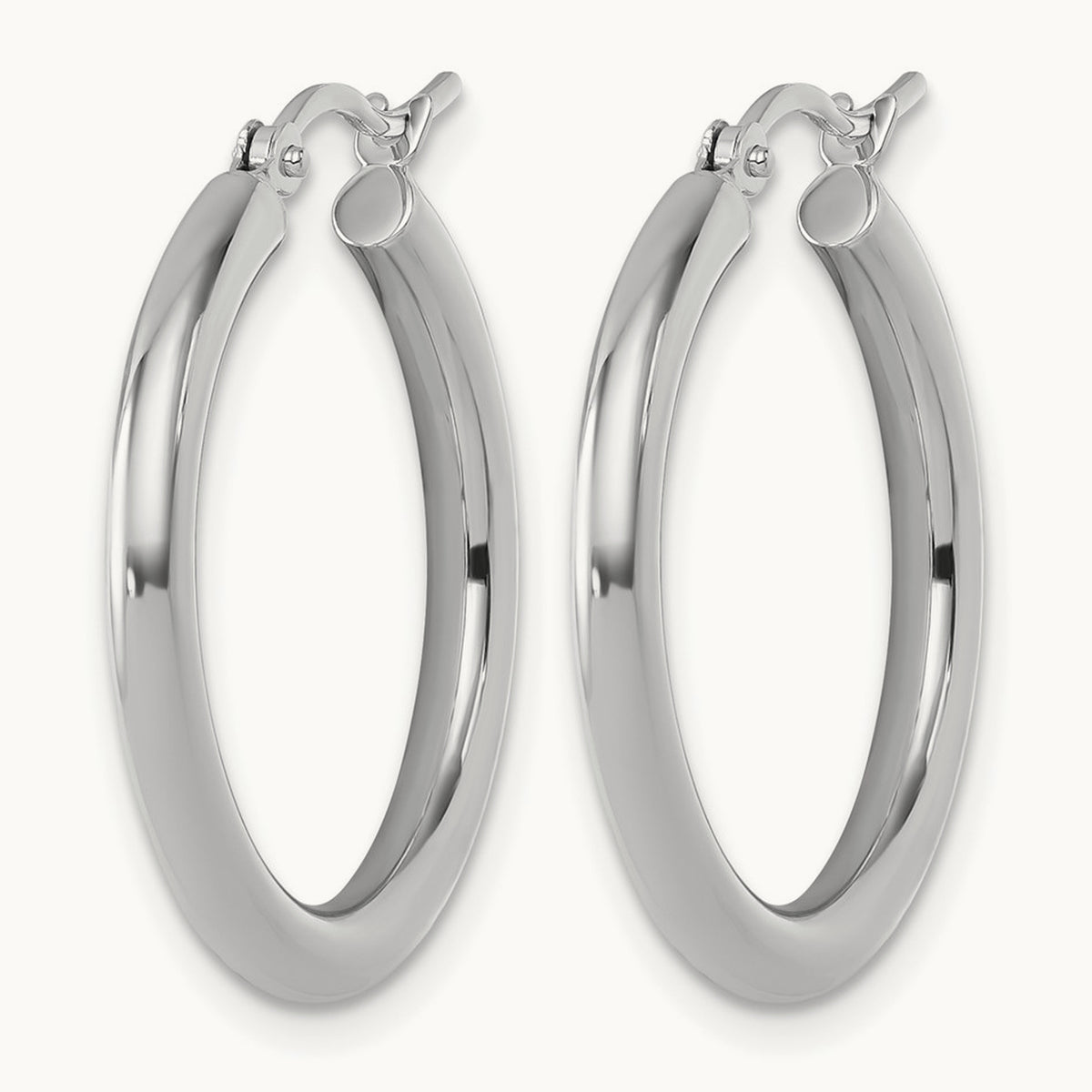Polished Hinged Hoop Earrings, 10K White Gold — Leslie's