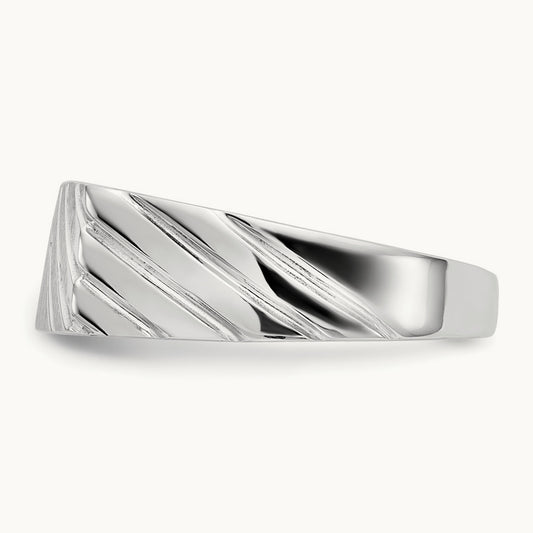 Open Back Mens Signet Ring — photo set