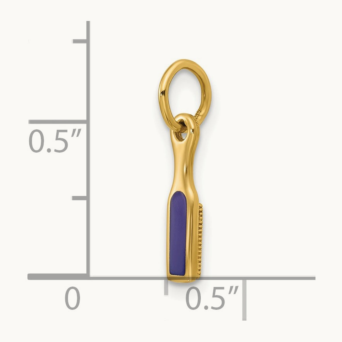 Fancy Hairbrush Charm, 14K Yellow Gold