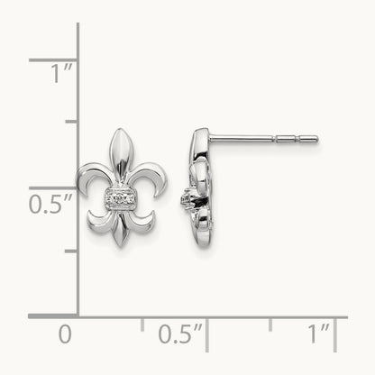 Diamond Fleur de Lis Post Earrings — photo set