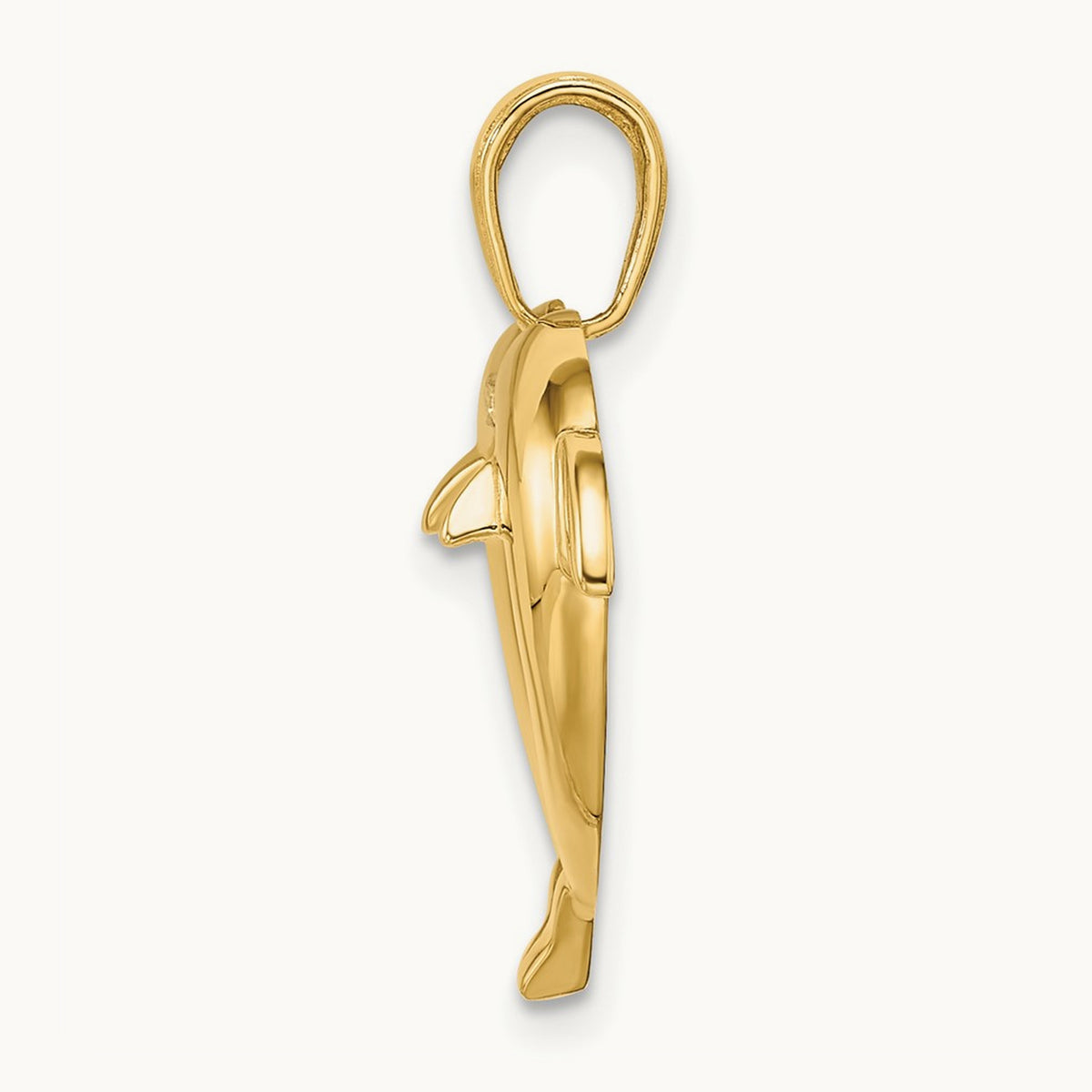 w/Rhodium Double Dolphin Heart Pendant, 14K