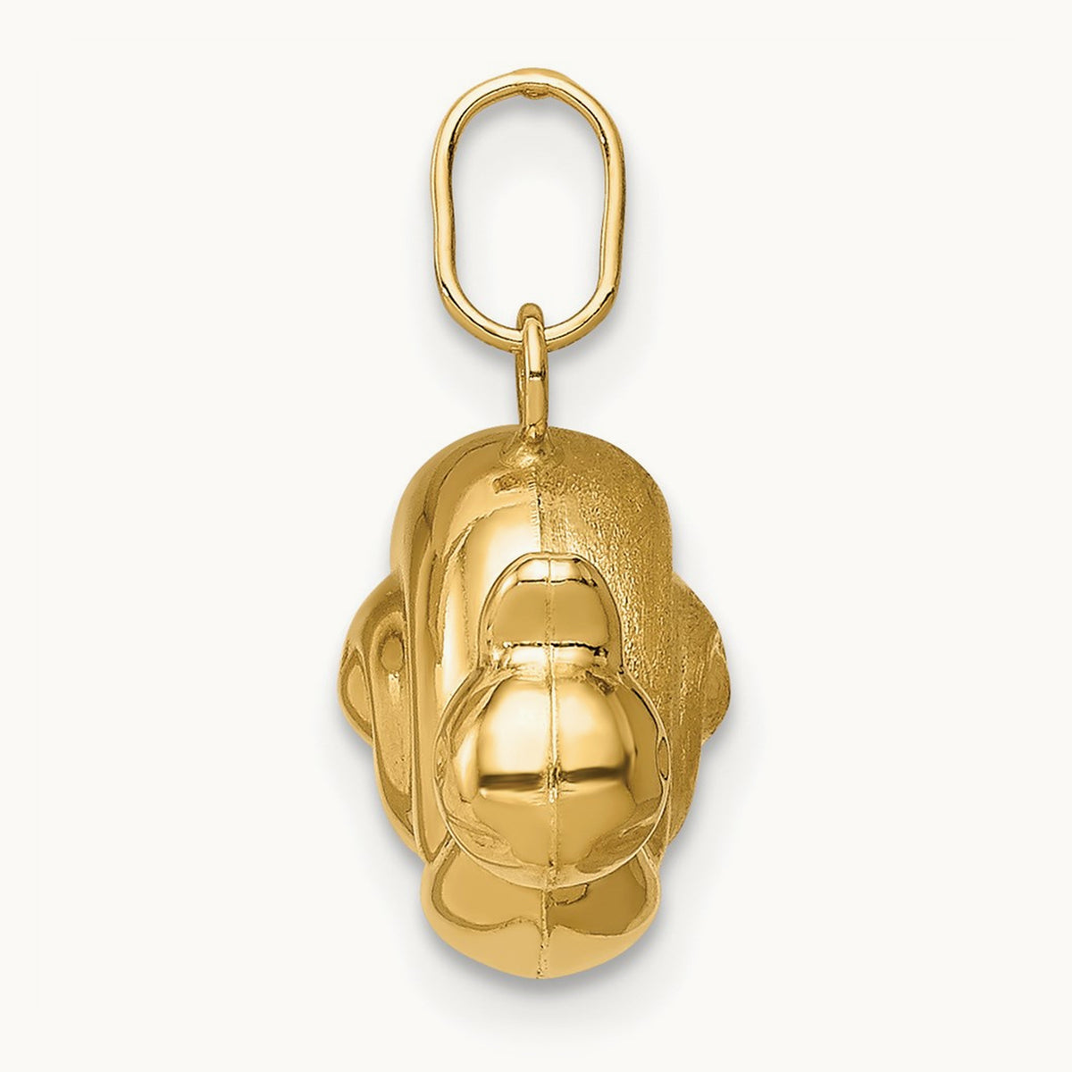 Hollow Satin & Polished Snail Charm, 14K