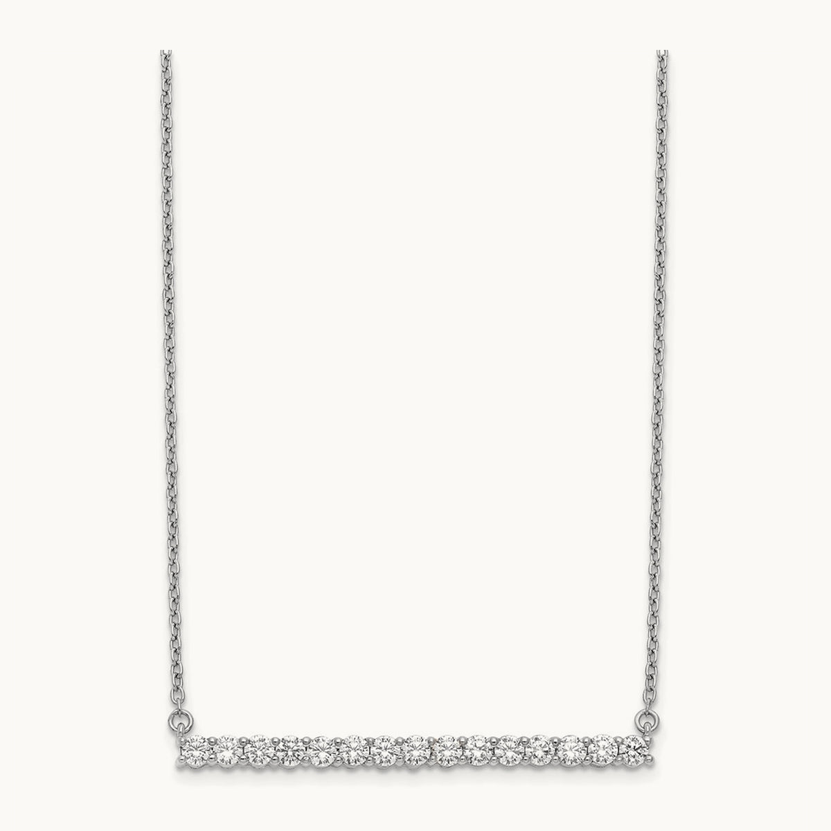 Diamond Bar 18 inch Necklace — 14K White Gold, 0.75 ct