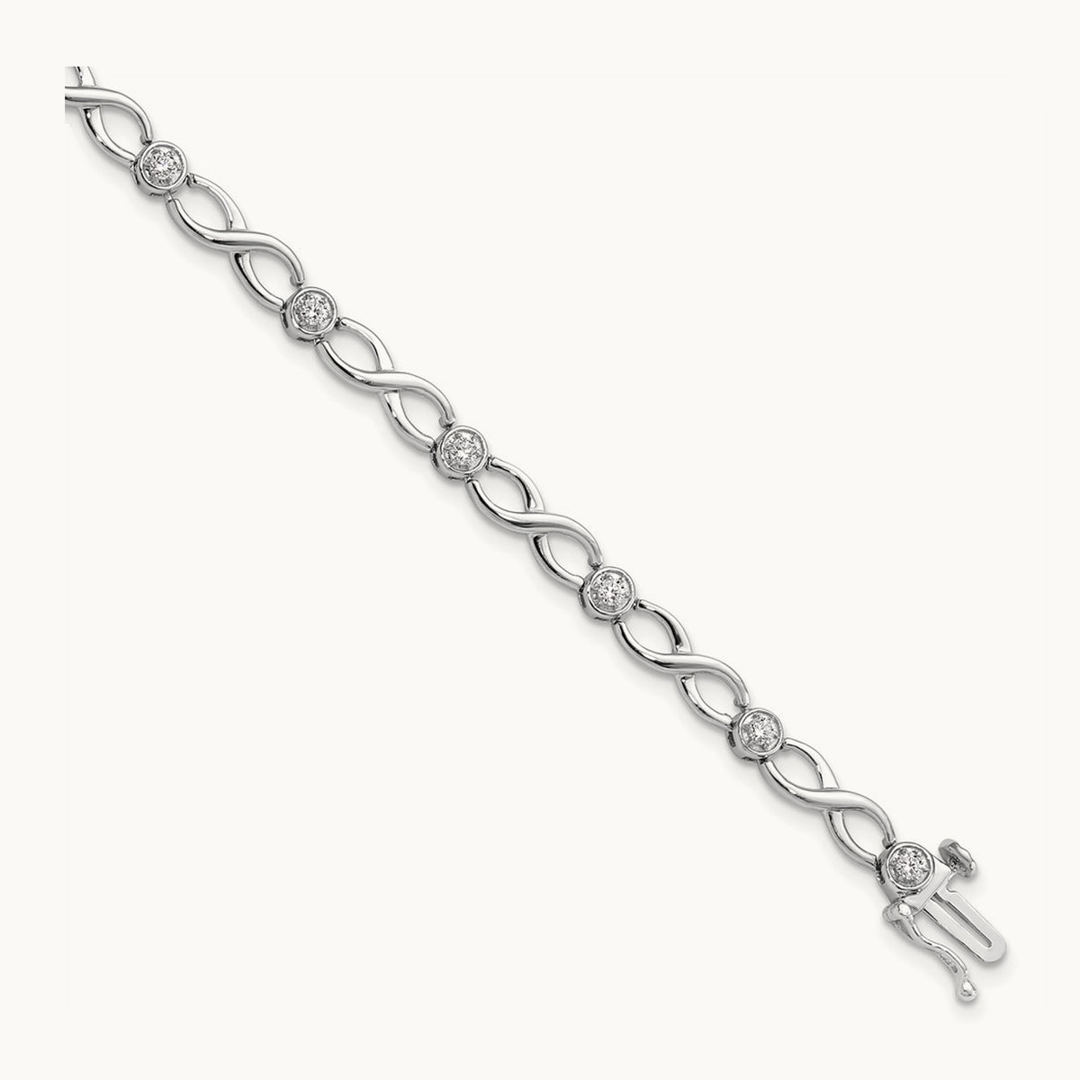 Infinity Bracelet, 0.50 ct tw Lab-Grown Diamond — 14K White Gold, 7 in