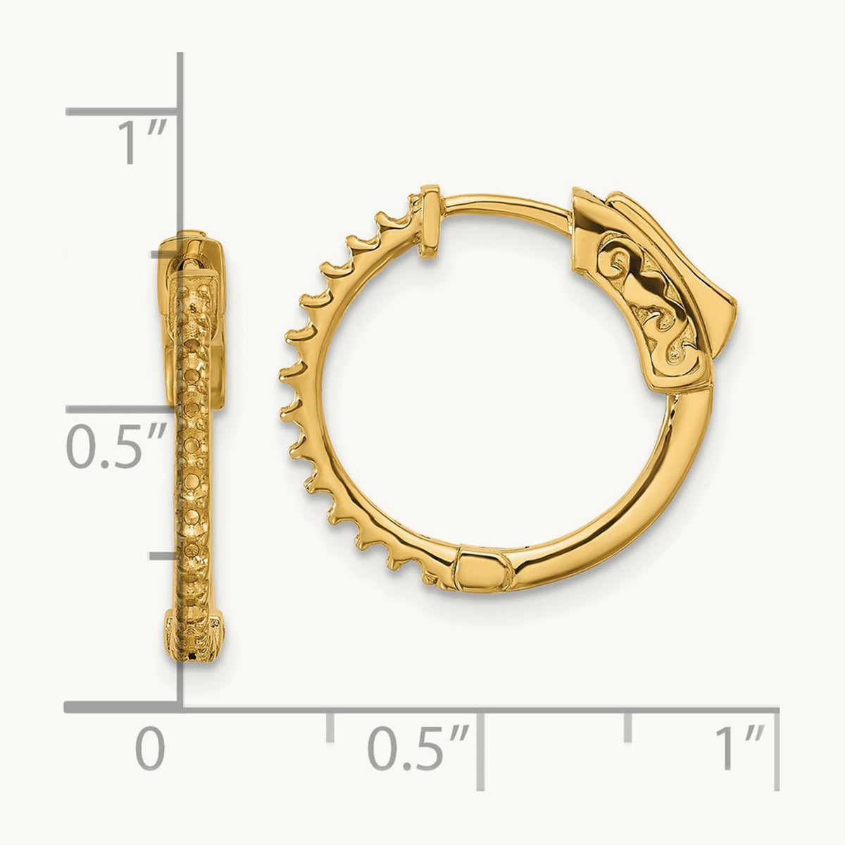 .40ct 26- Round Hoop w/ Safety Clasp Earring Mountings, 1.5mm, 14K