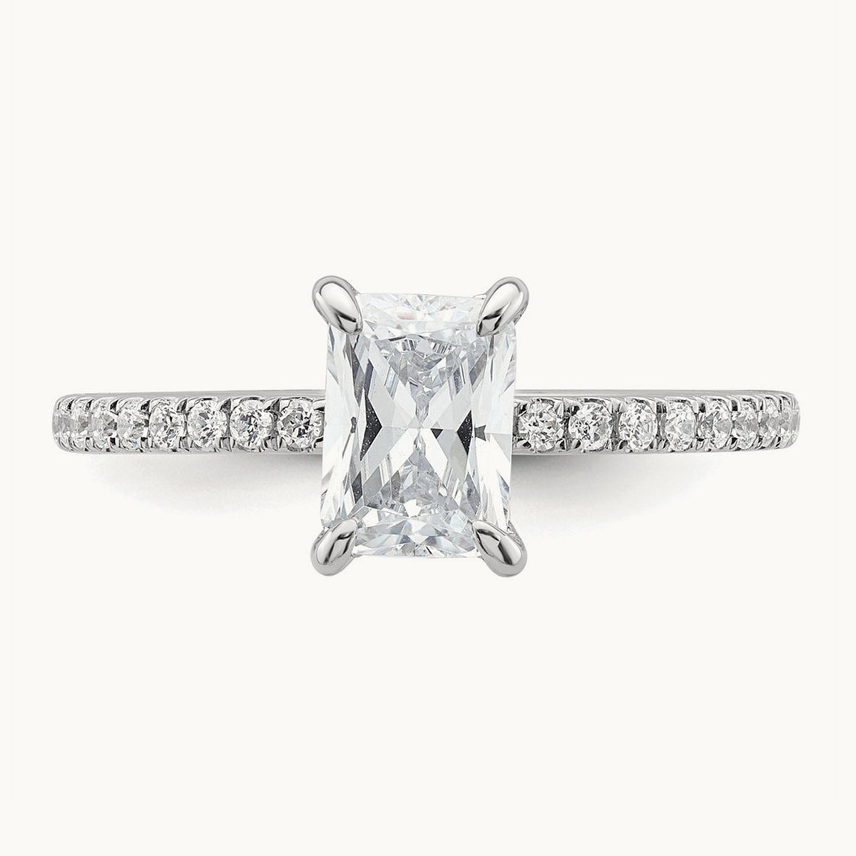 Solitaire with Flair Engagement Ring, 1.25-2.25 ct tw Lab-Grown Diamond — 1 1/3 ct, 14K White Gold