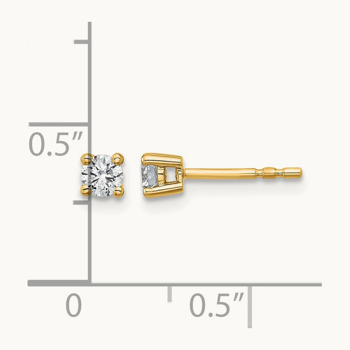 Round Heavyweight Stud Earrings, 0.10-7.00 ct tw Lab-Grown Diamond — 1/4 ct, 18K Yellow Gold
