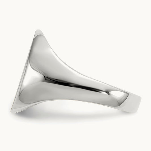 12.5x13. Closed Back Signet Ring, 5mm, 14K White Gold