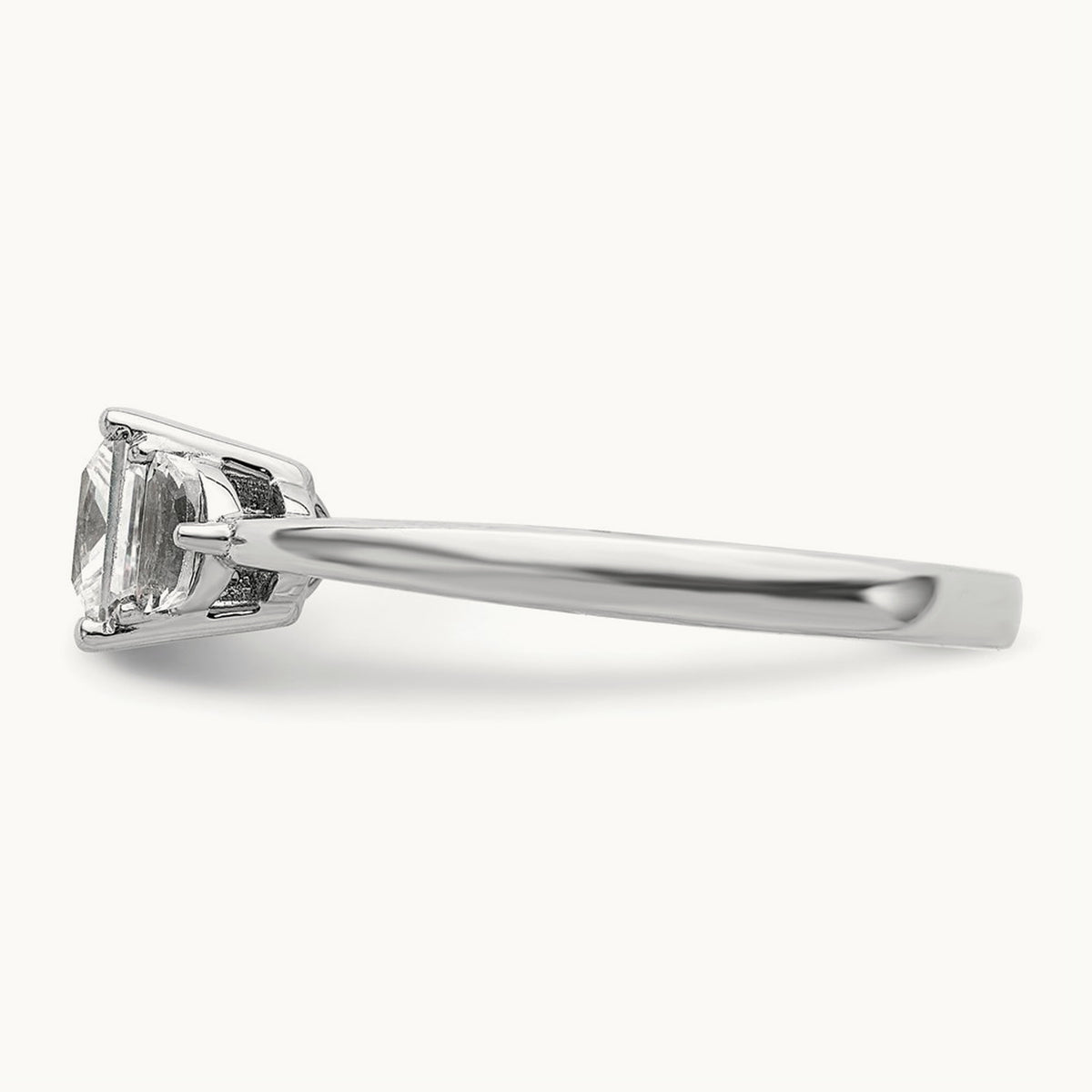 3 Stone Half Moon/Princess Semi-Mount Ring, 0.50 ct tw