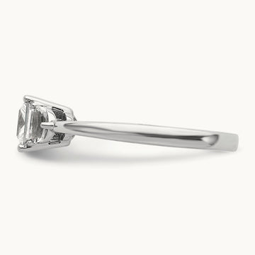 3 Stone Half Moon/Princess Semi-Mount Ring, 0.50 ct tw
