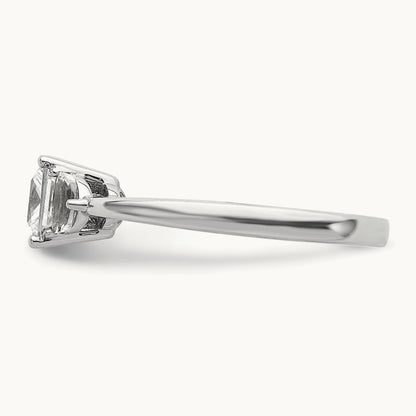 3 Stone Half Moon/Princess Semi-Mount Ring, 0.50 ct tw