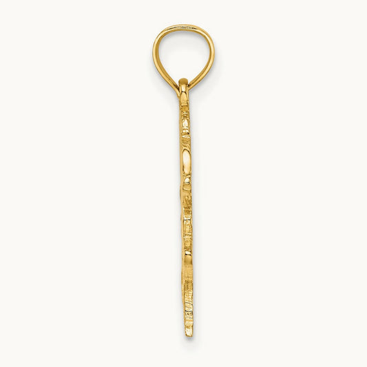 Textured Heart and Horse Charm, 14K