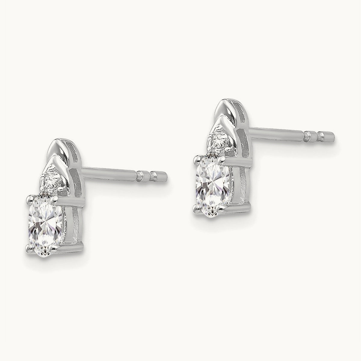 Topaz and Diamond Post Earrings — 14K White Gold
