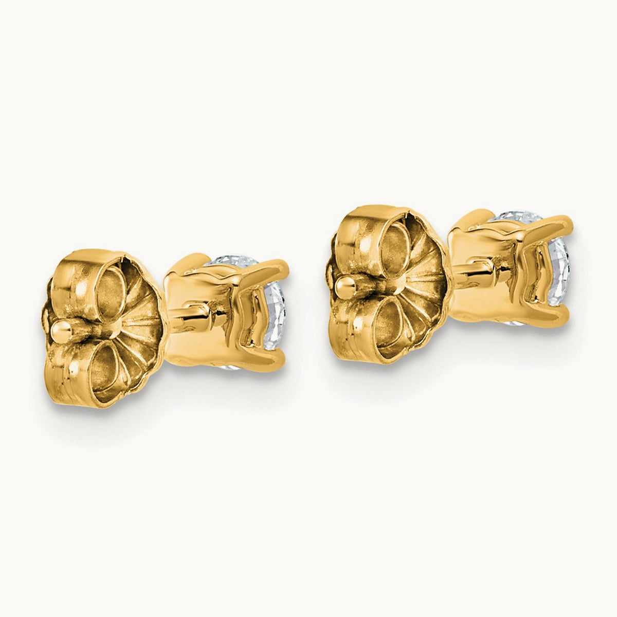 Round Lightweight Earrings, 0.25-6.00 ct tw Lab-Grown Diamond — 1/2 ct, 14K Yellow Gold
