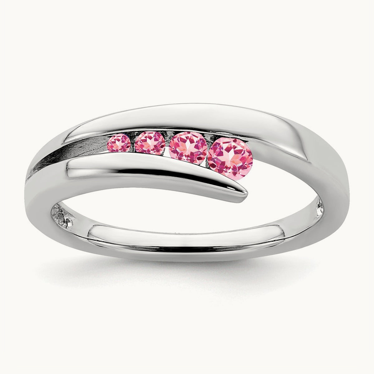 Tourmaline 4-stone Ring — 14K White Gold, 7