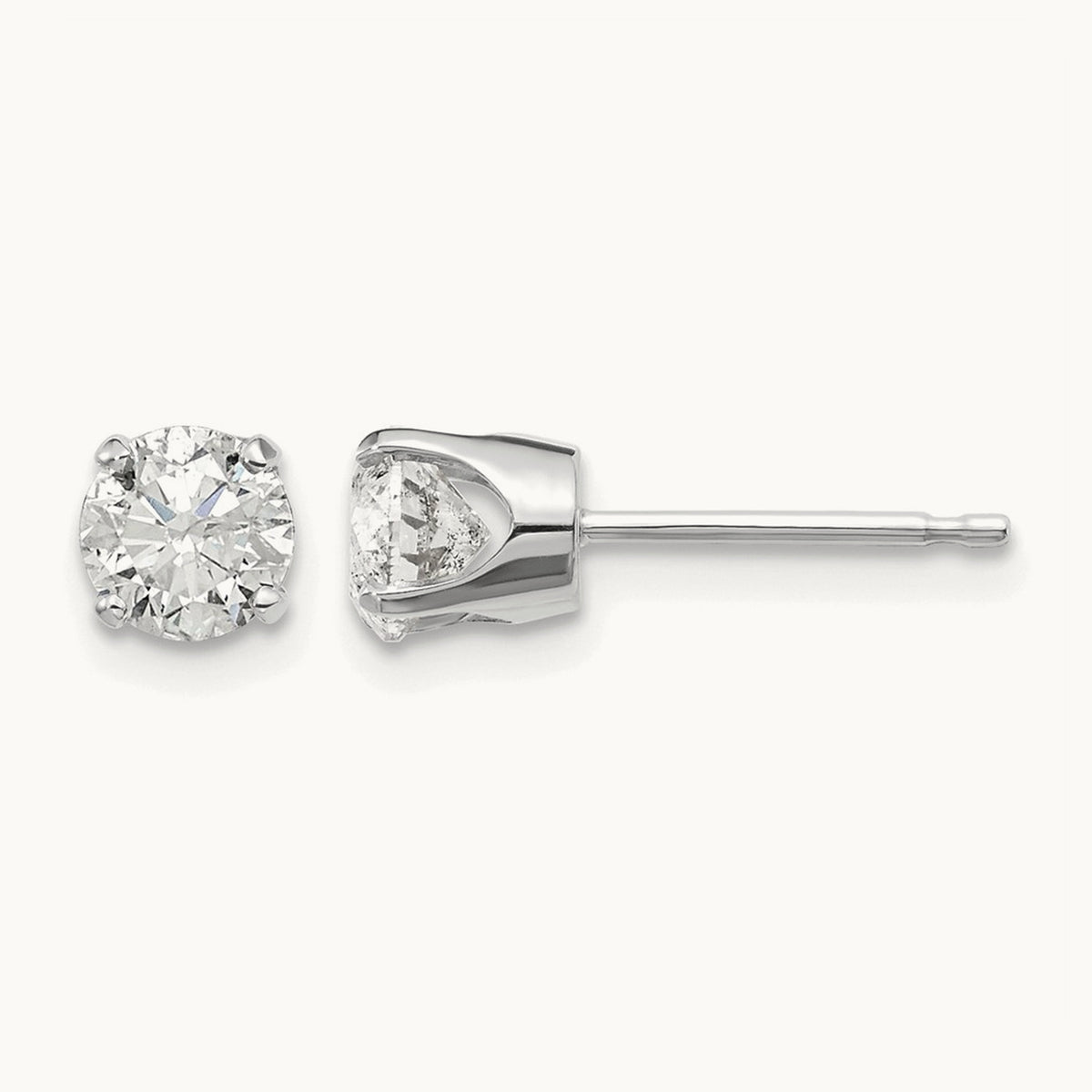 Diamond Stud Push-on Post Earrings — 0.96 ct tw