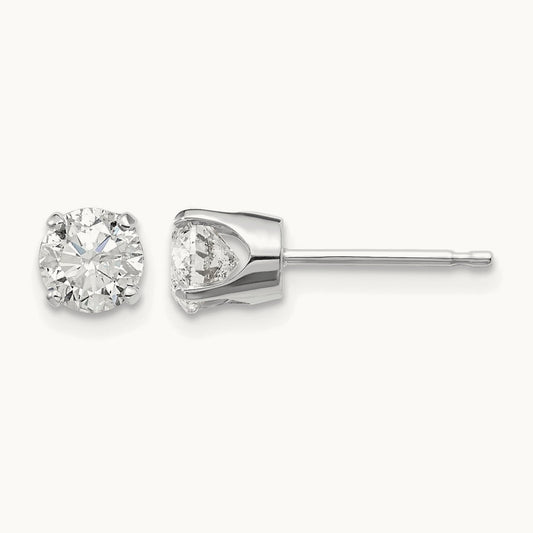 Diamond Stud Push-on Post Earrings — 0.96 ct tw