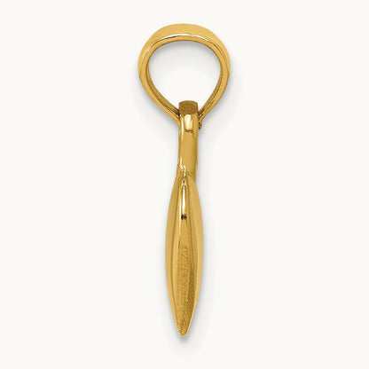 Polished 3D Heart Pendant — 14K Yellow Gold