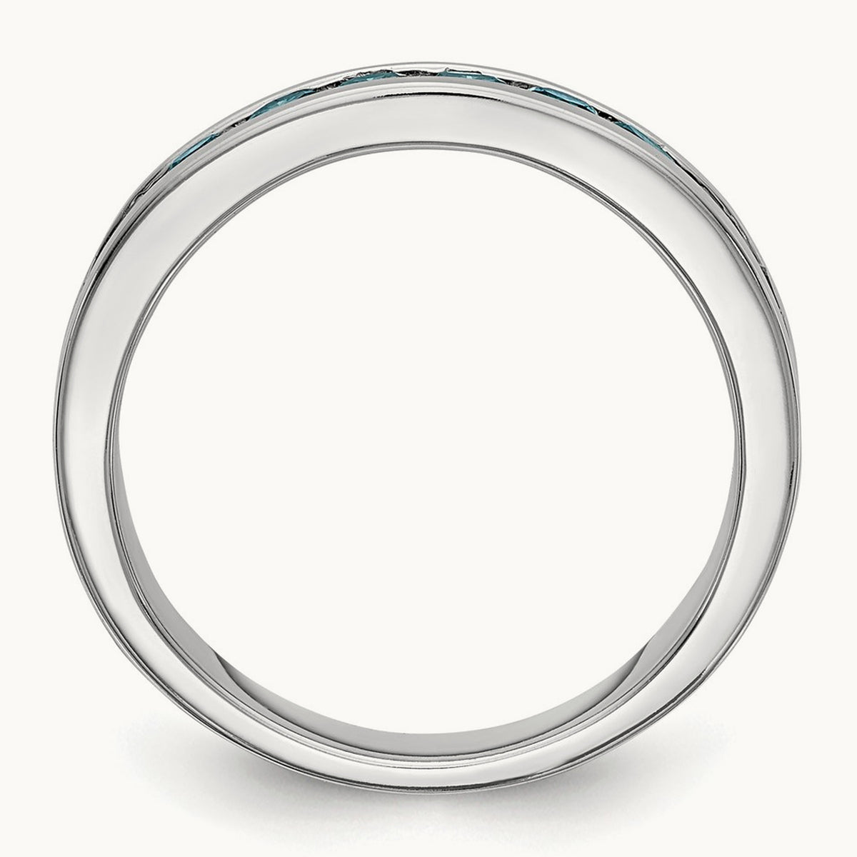 Blue Diamond Band, 14K White Gold