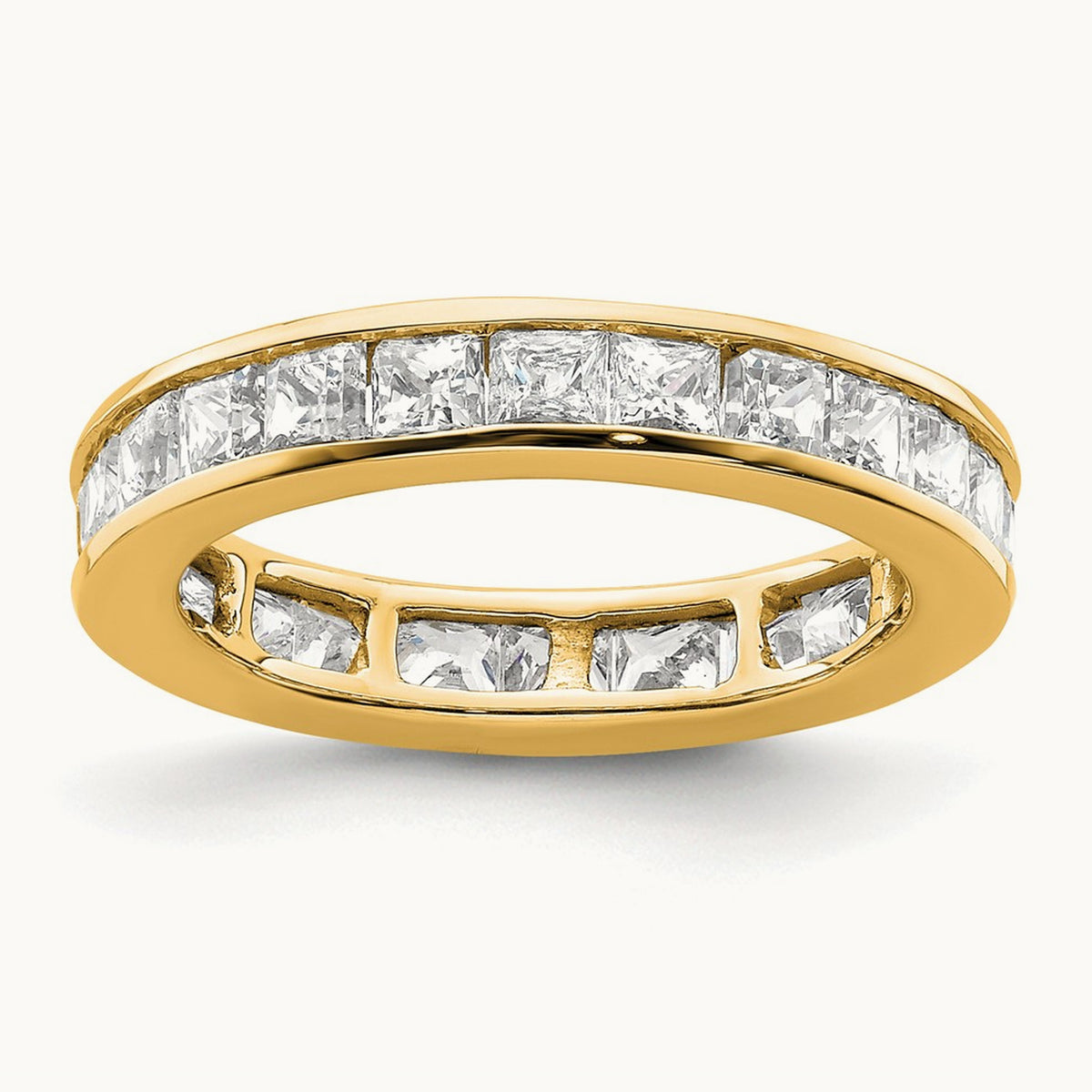 Polished Princess Channel Set Diamond Eternity Band, 2.00 ct tw — 14K Yellow Gold