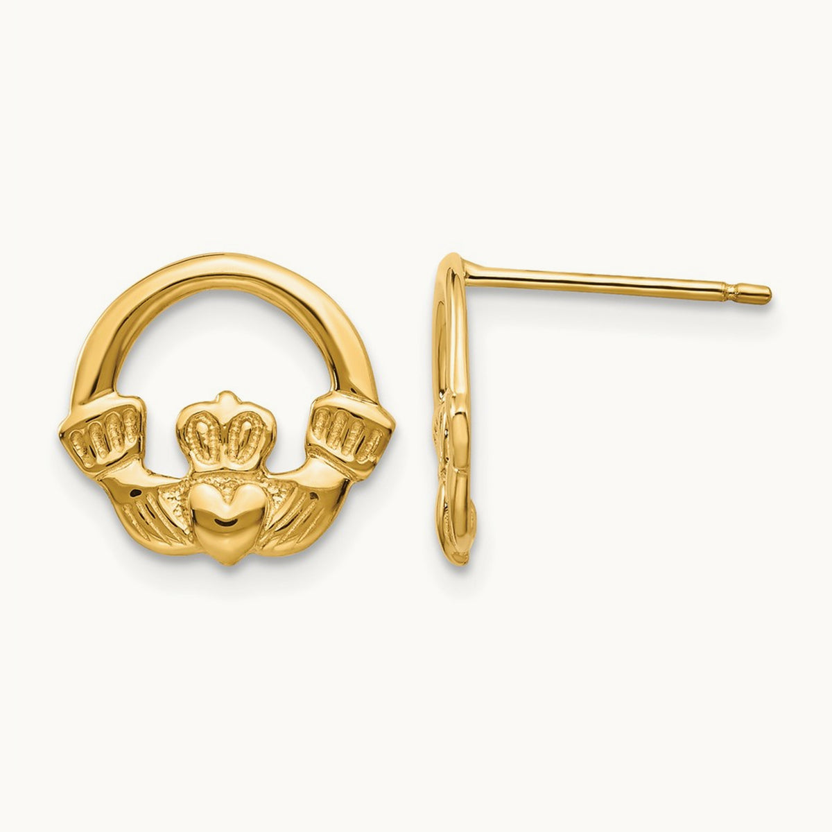 Claddagh Post Earrings — 11mm
