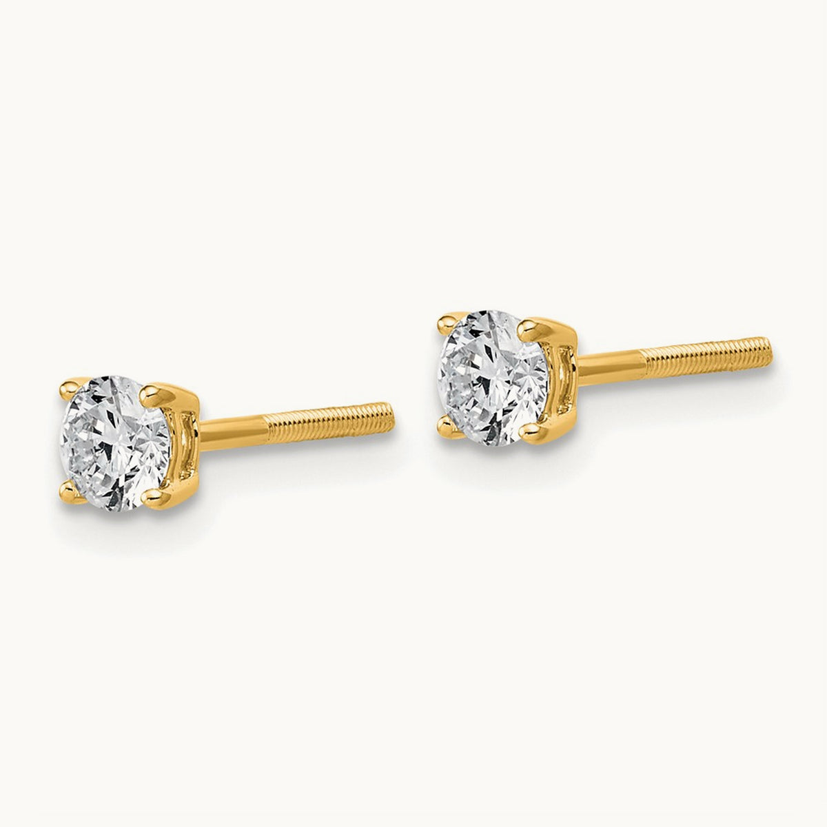 Lightweight Screwback Earrings, 0.25-4.00 ct tw Lab-Grown Diamond — 1/2 ct, 14K Yellow Gold