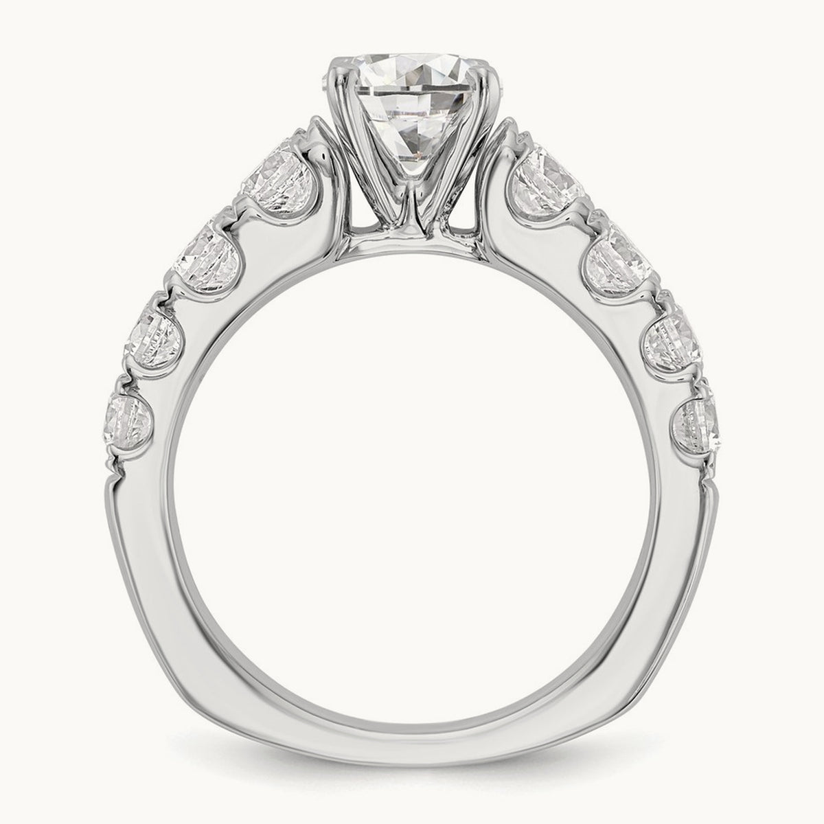 Peg Set Ring, 1.25 ct tw Lab-Grown Diamond — 14K White Gold