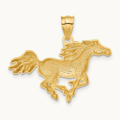Polished Horse Pendant, 14K