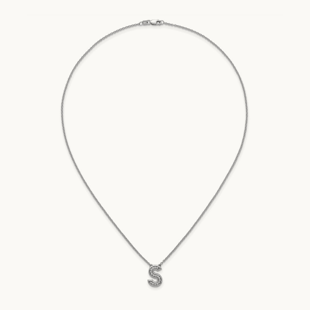 Initial S Necklace, 0.15 ct tw Lab-Grown Diamond