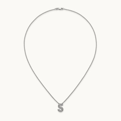Initial S Necklace, 0.15 ct tw Lab-Grown Diamond