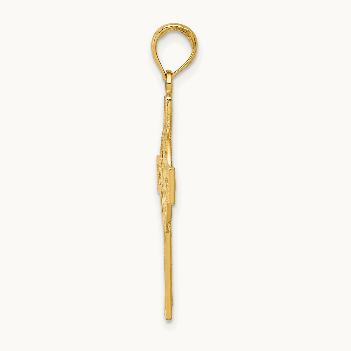 Diamond-cut Celtic Cross Pendant — 14K Yellow Gold