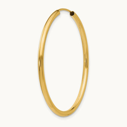 Single 14k Polished Round Endless Hoop Earring, 2mm