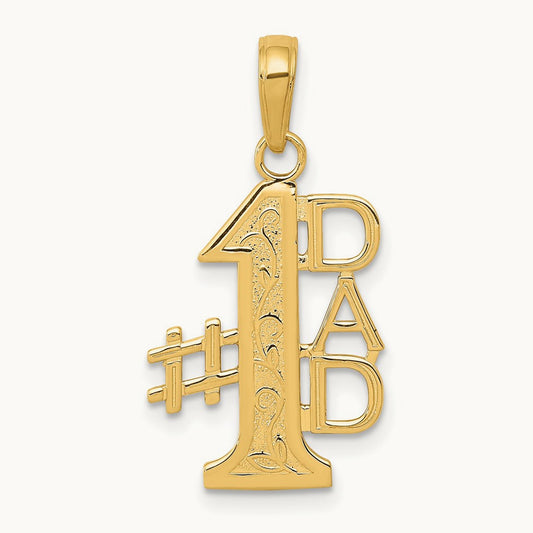 #1 DAD Charm — 14K Yellow Gold, 24.68mm