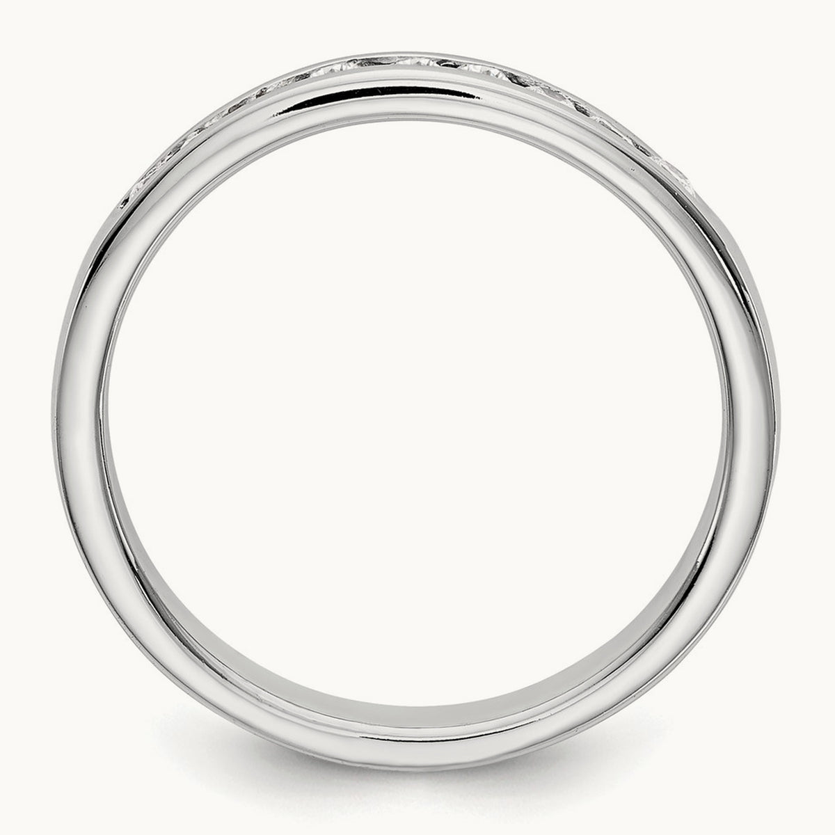 9- Stone Closed Channel Band Mounting, 2mm, 14K White Gold