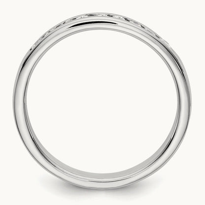 9- Stone Closed Channel Band Mounting, 2mm, 14K White Gold