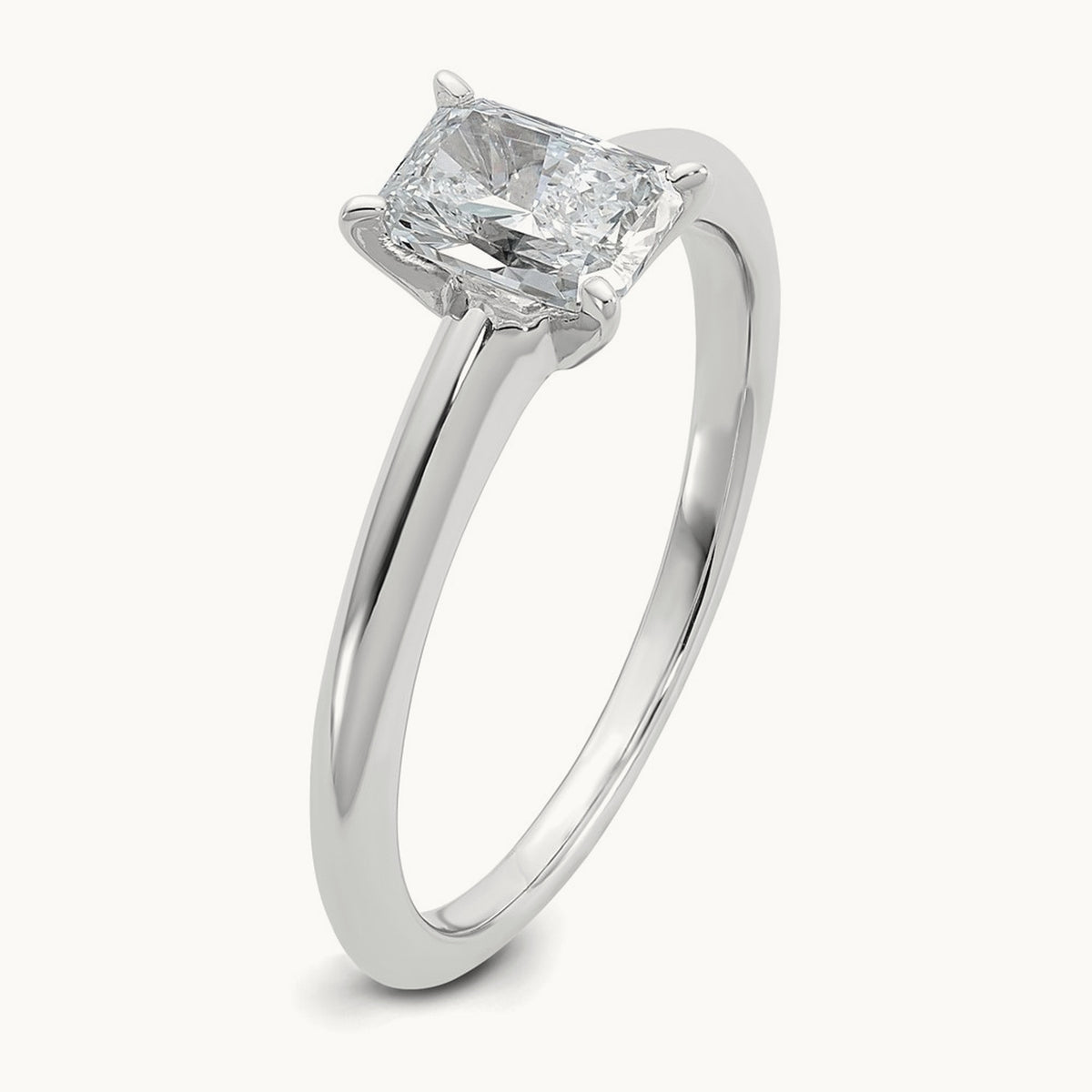 Radiant Solitaire Engagement Ring, 0.50-5.00 ct tw Lab-Grown Diamond — 3/4 ct, 14K White Gold