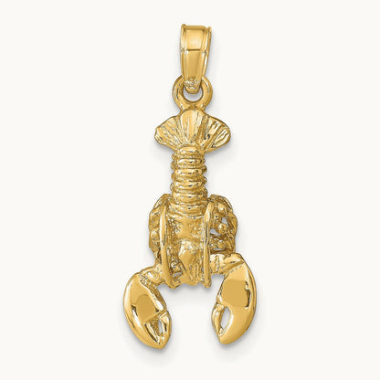 Moveable Lobster Pendant — 14K Yellow Gold