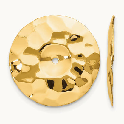 Polished Hammered Disc Earring Jackets