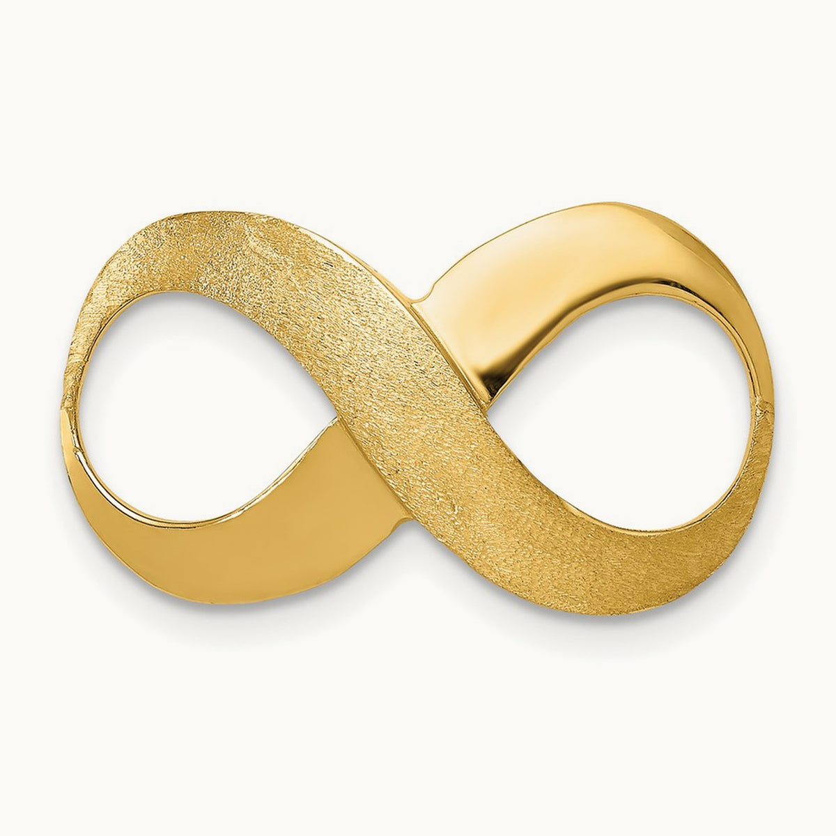 Infinity Figure Eight Polished and Textured Slide, 14K
