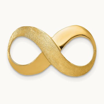Infinity Figure Eight Polished and Textured Slide, 14K