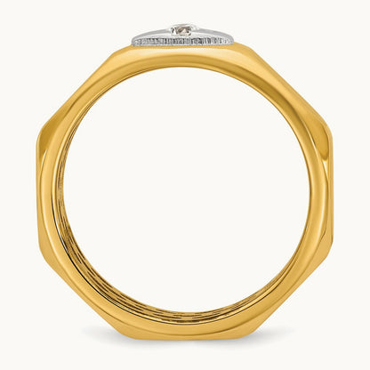 14ktt IB Goodman Mens Satin Complete 1/10ct Diamond Ring