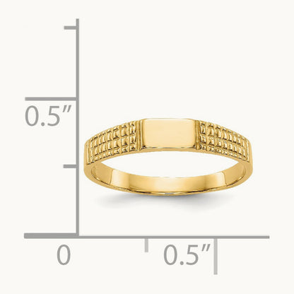 Polished Baby Signet Band Ring, 14K