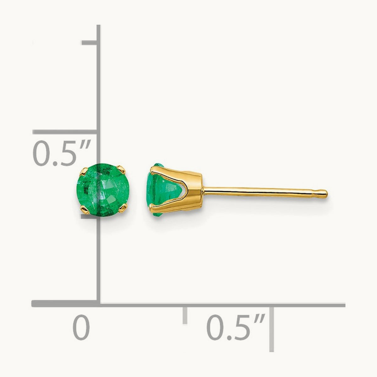 May/Emerald Post Earrings — 4mm