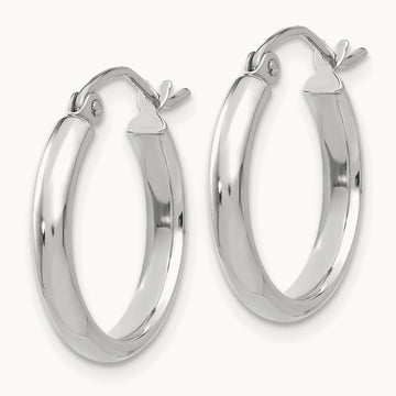 Hoop Earrings, 14K White Gold