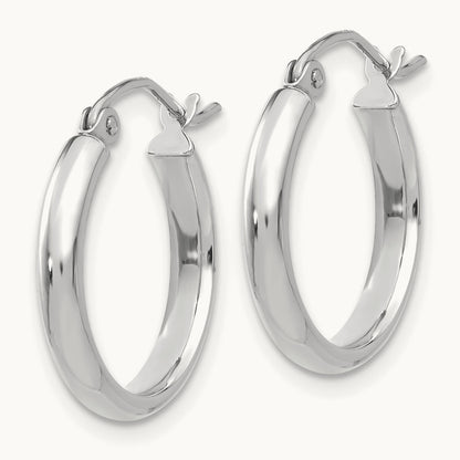 Hoop Earrings, 14K White Gold