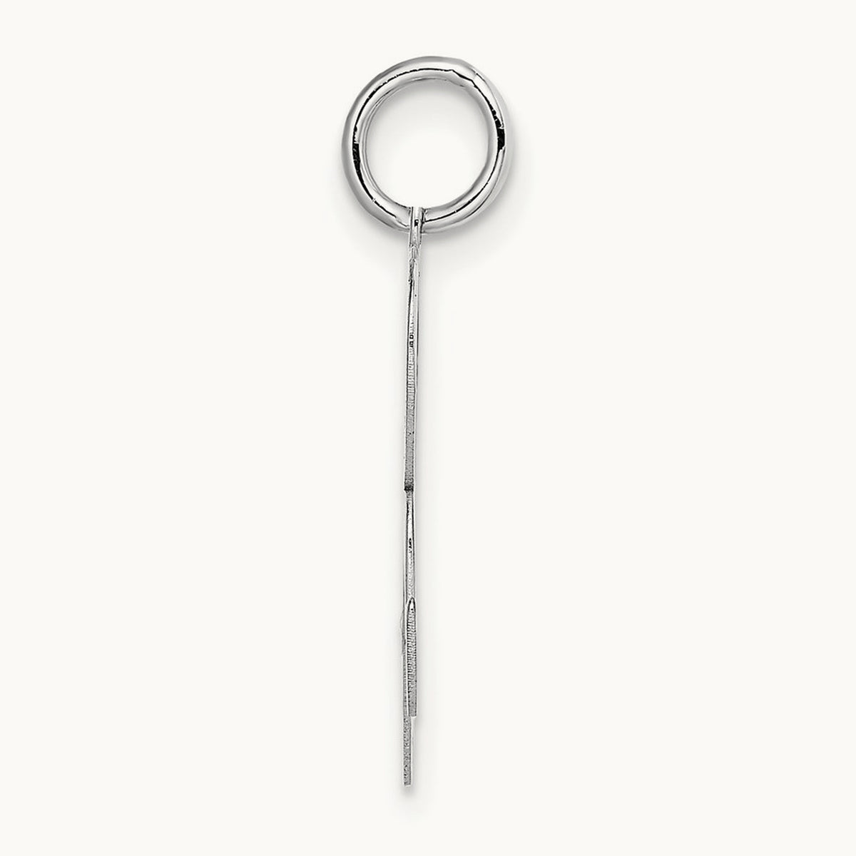 Large Fancy Script Initial Charm — 14K White Gold, R