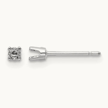 Setting: Round Stud Earring Mounting with backs, 2.25mm in 14K White Gold